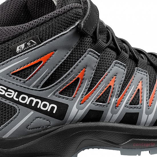 Ботинки детские Salomon XA Pro 3D Mid CSWP Bk/Stormy - Фото 6 большая