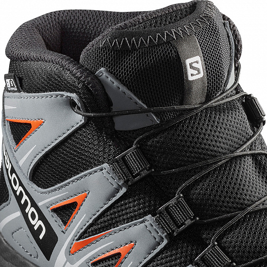 Ботинки детские Salomon XA Pro 3D Mid CSWP Bk/Stormy W - Фото 4 большая