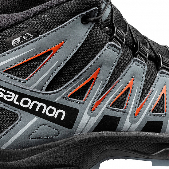 Ботинки детские Salomon XA Pro 3D Mid CSWP Bk/Stormy W - Фото 6 большая