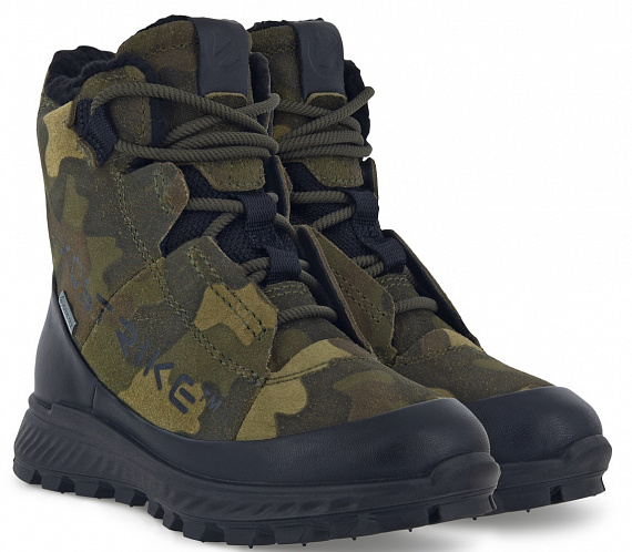 Ботинки детские Ecco Exostrike Black/Camo - Фото 4 большая