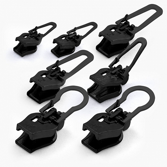 Набор бегунков для молнии ZlideOn 2022 Large Multipack Black (7 шт) - Фото 6 большая