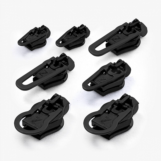 Набор бегунков для молнии ZlideOn 2022 Large Multipack Black (7 шт) - Фото 7 большая