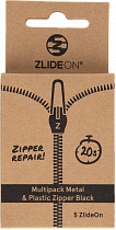 Набор бегунков для молнии ZlideOn 2022 Metal & Plastic Zipper XS L XL Black (5 шт)