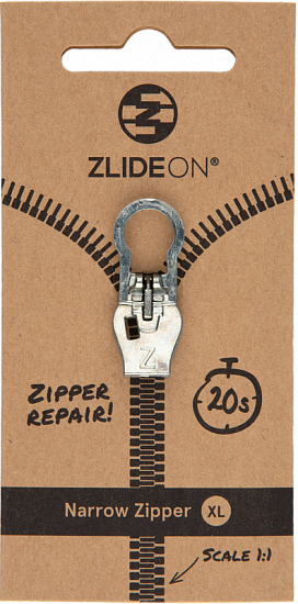Бегунок для молнии ZlideOn 2022 Narrow Zipper XL Silver - Фото 1 большая