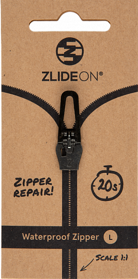 Бегунок для молнии ZlideOn 2022 Waterproof Zipper L Black - Фото 1 большая
