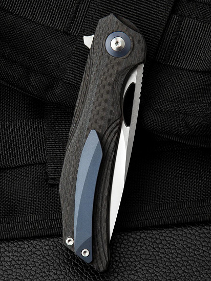 Нож Bestech Knives Falko 154CM G10+карбон Cерый - Фото 4 большая