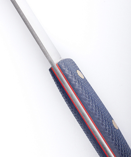 Нож Южный Крест Бушкрафт L Микарта VG10 конвекс Насечка Синий - Фото 3 большая