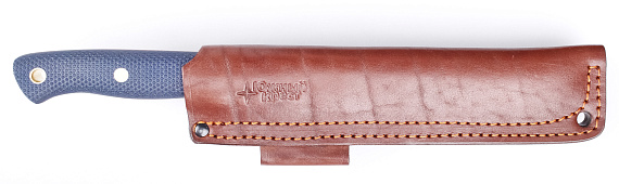 Нож Южный Крест Бушкрафт L Микарта VG10 конвекс Насечка Синий - Фото 4 большая