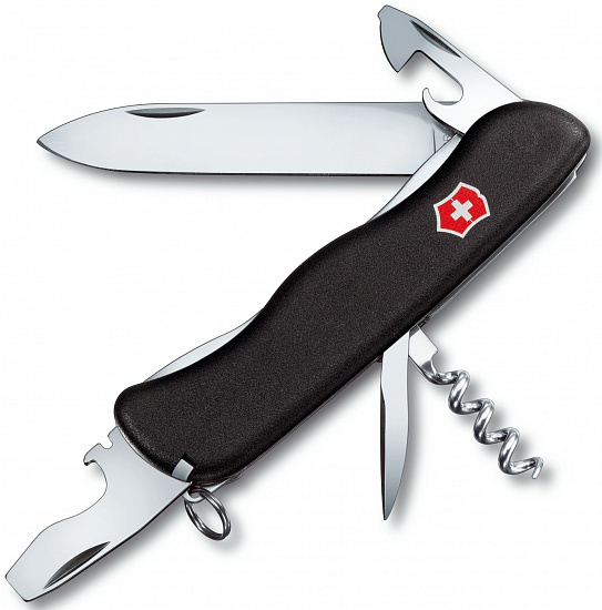 Нож перочинный Victorinox Picknicker, 111 мм, 11 функций, с фиксатором лезвия, чёрный - Фото 1 большая