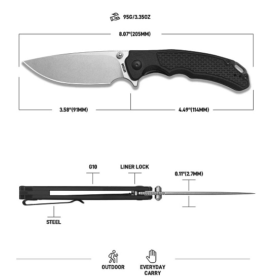 Нож Artisan Cutlery Tradition V2 G10/AR-RPM9 Black - Фото 7 большая