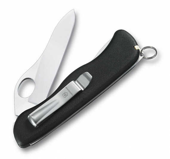 Нож Victorinox Sentinel Clip One Hand 111мм 5 функций Black - Фото 2 большая