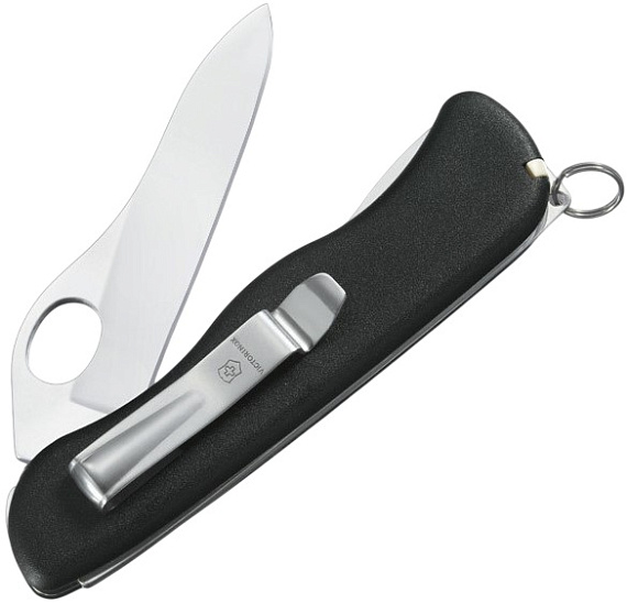 Нож Victorinox Sentinel Clip One Hand 111мм 5 функций Black - Фото 2 большая