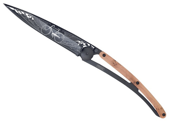 Нож Deejo Black Juniper Wood Bicycle - Фото 2 большая