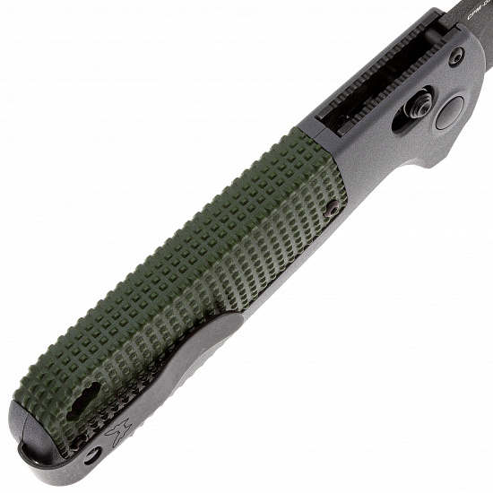 Нож Benchmade Redoubt Overlander Gray W/Forrest Green Grip/Cobalt Black - Фото 3 большая