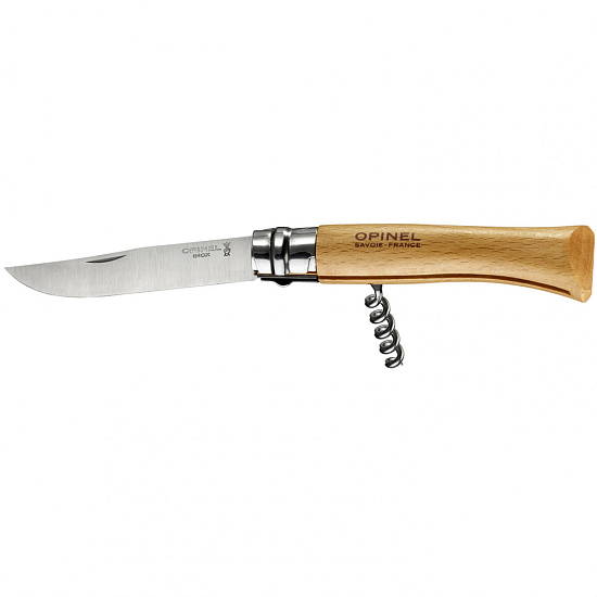 Нож Opinel №10 Corkscrew Бук - Фото 2 большая