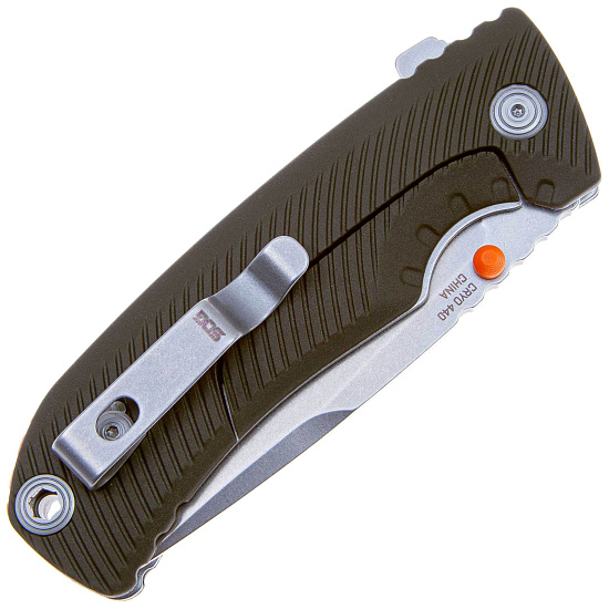Нож SOG Tellus FLK GRN клинок CRYO 440C Olive Drab - Фото 4 большая