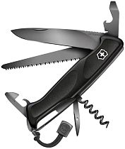 Нож перочинный Victorinox RangerGrip 55 Onyx 130мм 12 функций с фиксатором лезвия Black