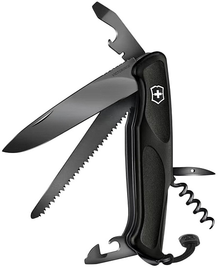 Нож перочинный Victorinox RangerGrip 55 Onyx 130мм 12 функций с фиксатором лезвия Black - Фото 2 большая