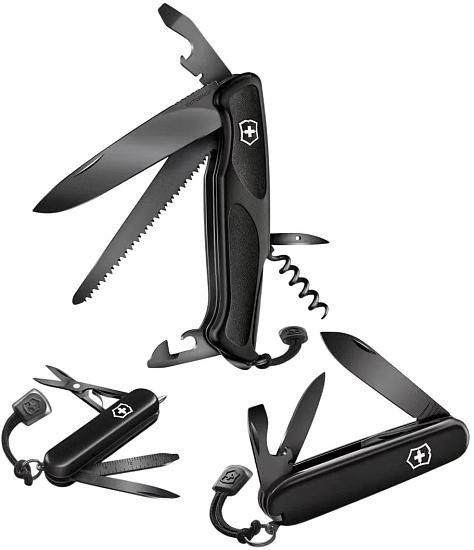 Нож перочинный Victorinox RangerGrip 55 Onyx 130мм 12 функций с фиксатором лезвия Black - Фото 3 большая