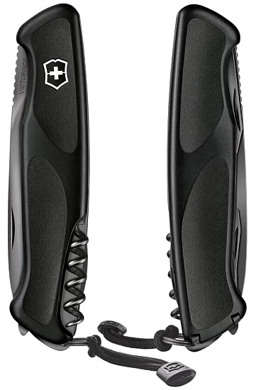 Нож перочинный Victorinox RangerGrip 55 Onyx 130мм 12 функций с фиксатором лезвия Black - Фото 4 большая