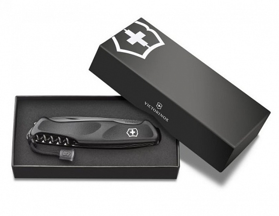 Нож перочинный Victorinox RangerGrip 55 Onyx 130мм 12 функций с фиксатором лезвия Black - Фото 6 большая