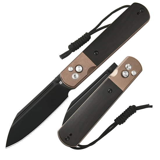 Нож Artisan Cutlery Holm G10/AR-RPM9 Rose Gold Steel/Ebony Wood/Black - Фото 3 большая