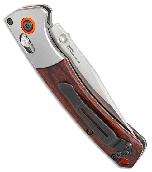 Нож Benchmade Mini Crooked River Dark Brown Wood/Satin - Фото 4 большая