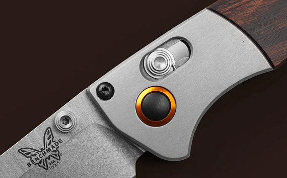 Нож Benchmade Mini Crooked River Dark Brown Wood/Satin - Фото 9 большая