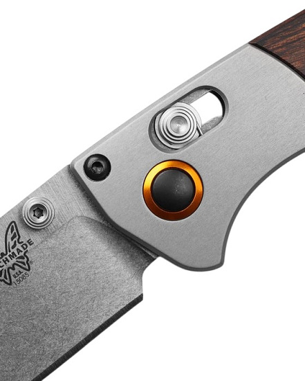 Нож Benchmade Mini Crooked River Dark Brown Wood/Satin - Фото 5 большая