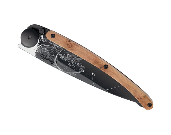 Нож Deejo Tattoo Trout Juniper Wood - Фото 3 большая