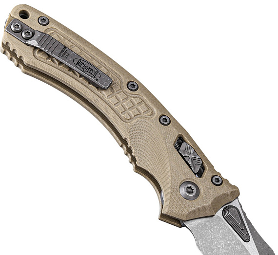 Нож MICROTECH Amphibian Ram-Lok S/E G10/Frag Стоунвош Бежевый - Фото 7 большая