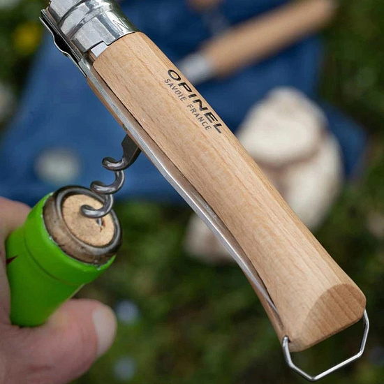 Нож Opinel №10 Бук + штопор - Фото 5 большая