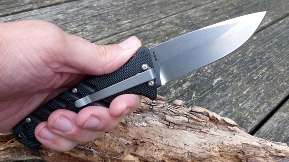 Нож Boker Strike Spearpoint AUS-8 Black - Фото 5 большая