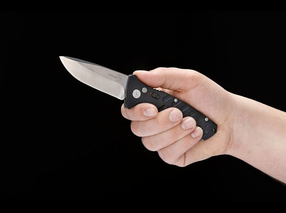 Нож Boker Strike Spearpoint AUS-8 Black - Фото 7 большая