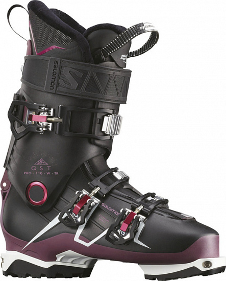 Горнолыжные ботинки женские Salomon QST PRO 110 TR Black/Ptr/Wh - Фото 1 большая