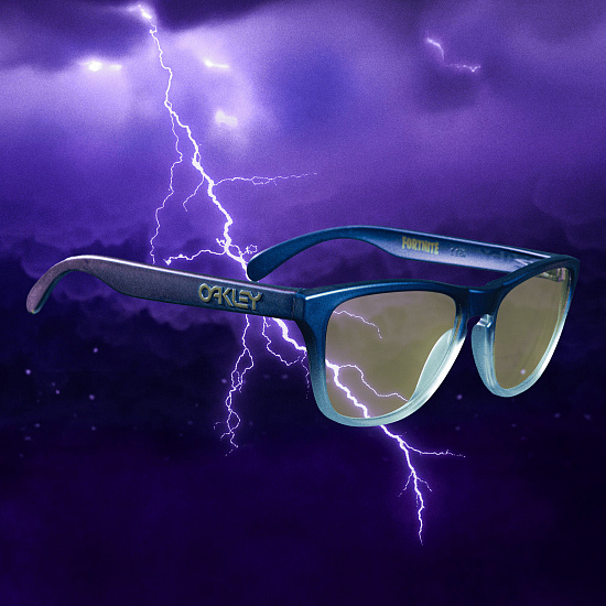 Очки Oakley X Fortnite Frogskins Mtt Cyn/Blu/Clr Shft Fade/Prizm Gaming - Фото 8 большая