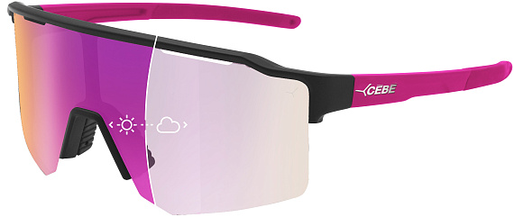 Очки Cebe Outflow Lite Matt Black Pink/Vario Grey Purple Revo Cat.1>3 - Фото 2 большая