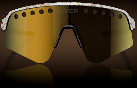 Очки Oakley Sutro Lite Sweep Mvdp Red/Gold Splatter/Prizm 24K - Фото 2 большая