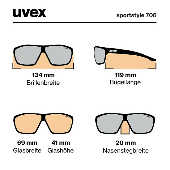 Очки Uvex 706 Серый/Синий - Фото 6 большая