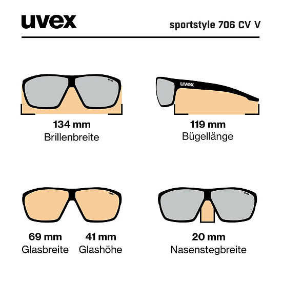 Очки Uvex 706 CV V Черный Матовый - Фото 6 большая