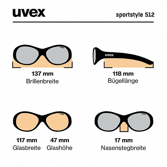 Очки детские Uvex 512 Оранжевый/Зеленый - Фото 6 большая