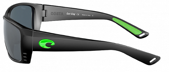Очки Costa Cat Cay 580P Matte Black w/Green Logo, Gray Silver Mirror  - Фото 3 большая