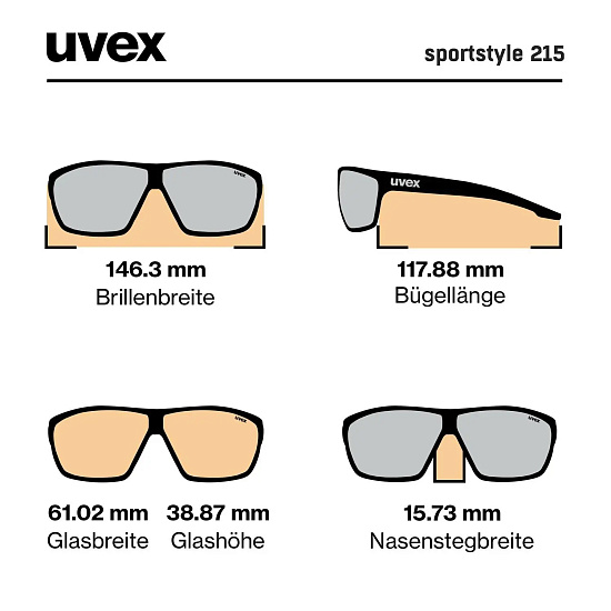 Очки Uvex 215 Чёрный Матовый/Зеленый - Фото 6 большая