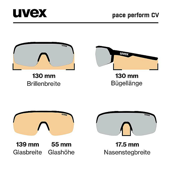Очки Uvex Pace Perform CV Black Matt/Silver - Фото 6 большая