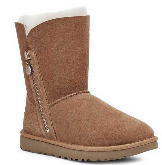 Ботинки женские UGG Bailey Zip Short Chestnut - Фото 6 большая
