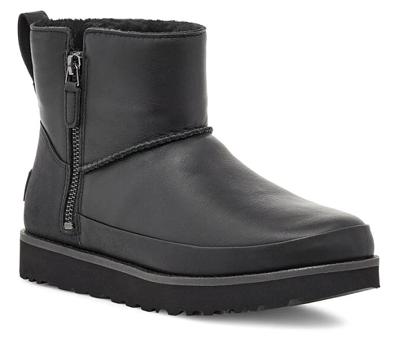 Сапоги женские UGG Classic Zip Mini Black - Фото 6 большая