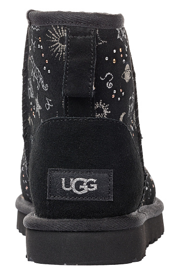 Ботинки женские UGG Classic Zodiac Mini Black - Фото 3 большая