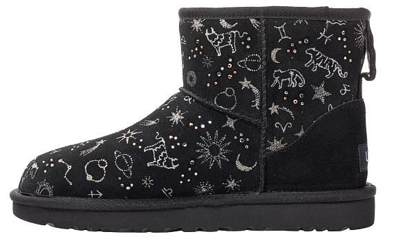 Ботинки женские UGG Classic Zodiac Mini Black - Фото 5 большая