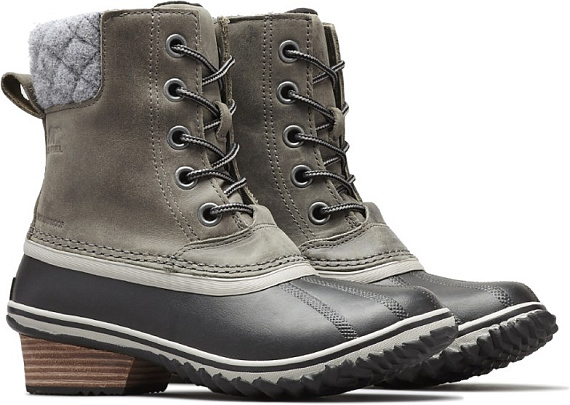 Ботинки женские Sorel Slimpack II Lace Felt Quarry/Black - Фото 6 большая