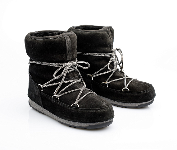 Ботинки женские Moon Boot W.E. Low Suede Wp Black - Фото 2 большая
